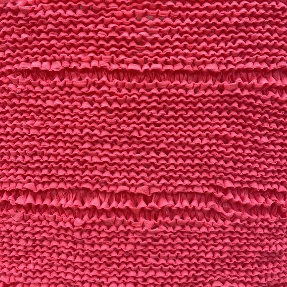 White & Warren Crochet Knit Crewneck Long Sleeve Sweater Coral Pink Small - Picture 10 of 10